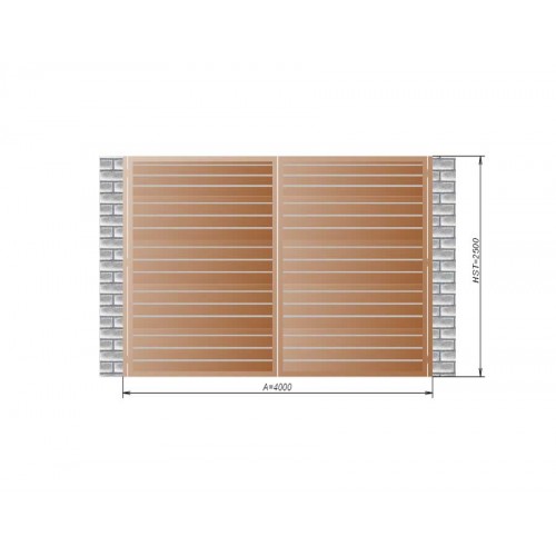 Распашные ворота Alutech 4000x2500 мм. АЛЮТЕХ